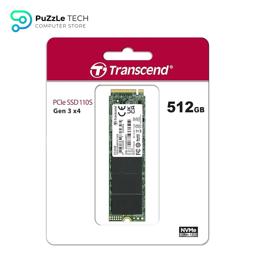 Transcend MTE110S 512GB NVMe PCIe Gen3 x4 SSD 3D Nand Flash TS512GMTE110S