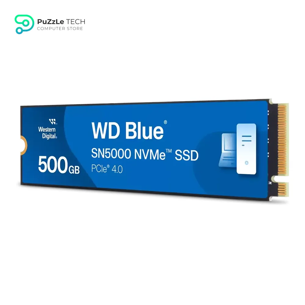 WD Blue SN5000 NVMe SSD 500GB - M.2 2280 - PCIe Gen4 x4 - Up to 5000MB/s Read - 4000MB/s Write - 460K Random Read IOPS - 770K Random Write IOPS - 300 TBW Endurance - Western Digital nCache 4.0