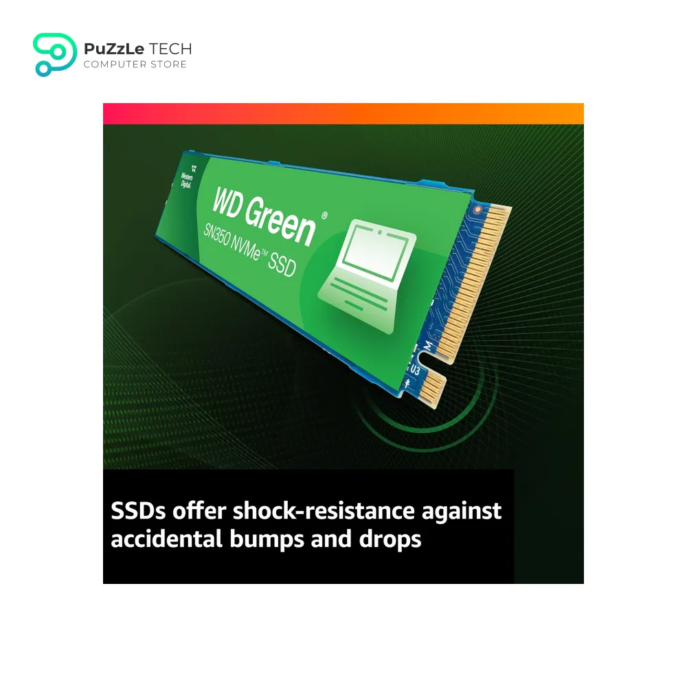 Western Digital 1TB WD Green SN350 NVMe Internal SSD Solid State Drive - Gen3 PCIe - QLC - M.2 2280 - Up to 3200 MB/s - WDS100T3G0C