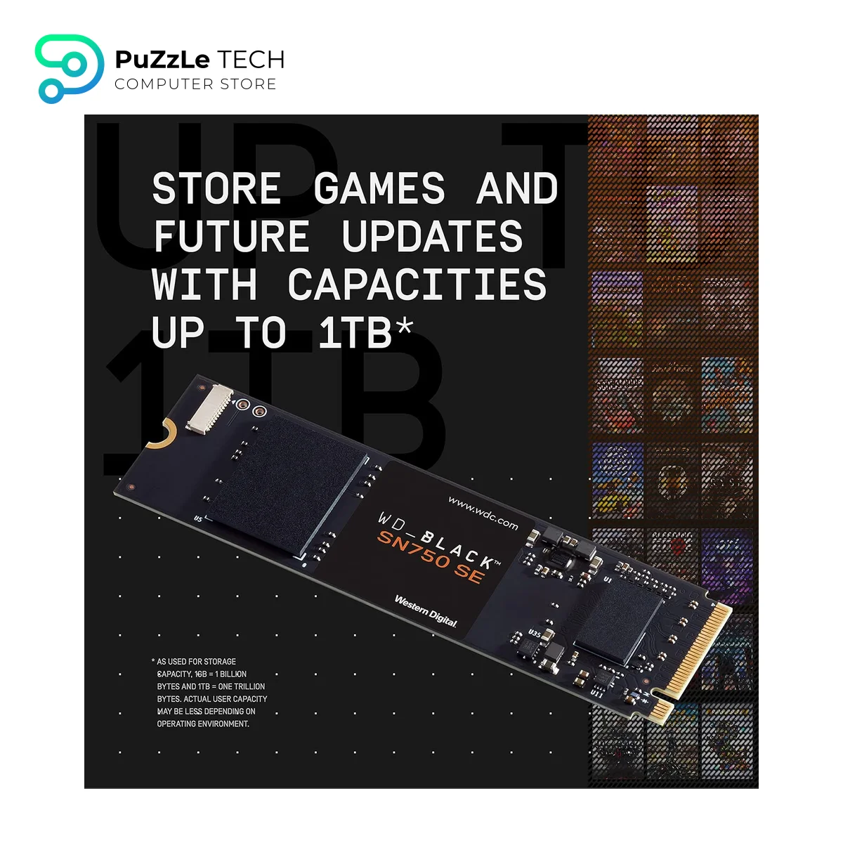 Western Digital BLACK SN750 SE 250GB PCIe Gen4 NVMe Gaming SSD - With Up To 3200MB/s Read Speed