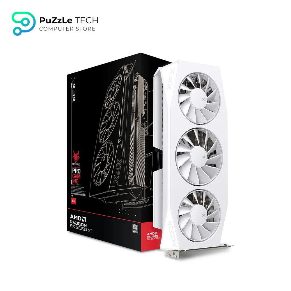 XFX Mercury AMD Radeon RX 9060 XT OC White Gaming Edition 16GB GDDR6