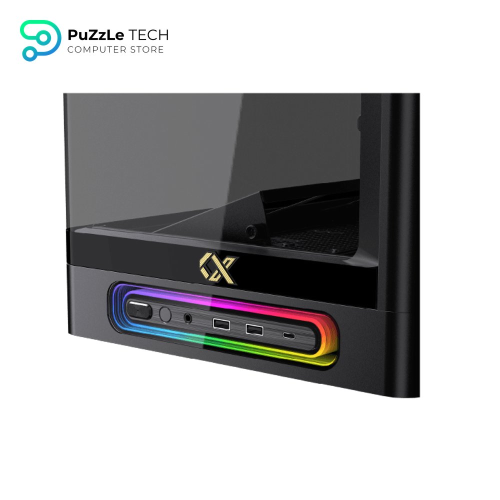 Xigamtek Heaven 8 Fan Argb Pwm E ATX Support BTF MB Type C Single Piece Curved Tempered Glass Mid Tower Case 4