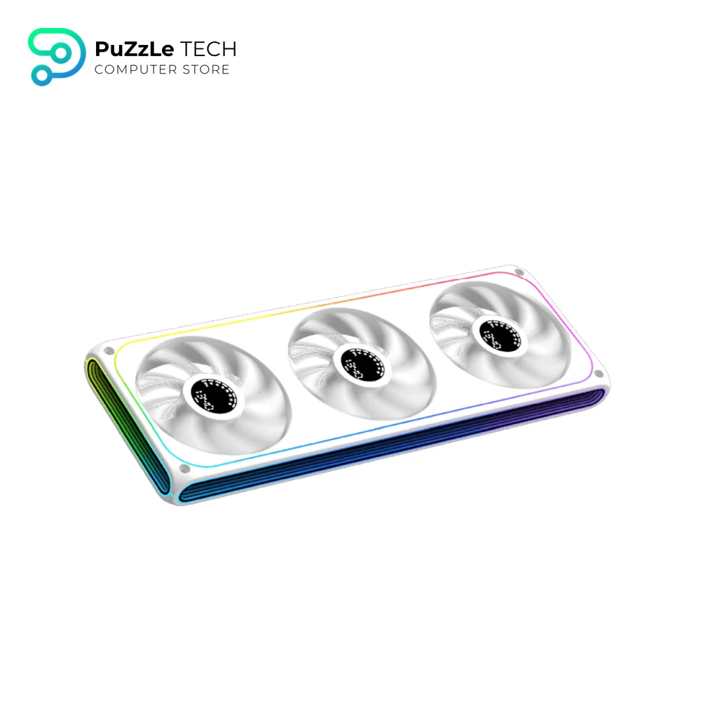 Xigmatek Aero DGT 360 Arctic Reverse Digital LCD 3 Fan ARGB and PWM Infinity Ring Four Side 360mm Standard Fan Blade
