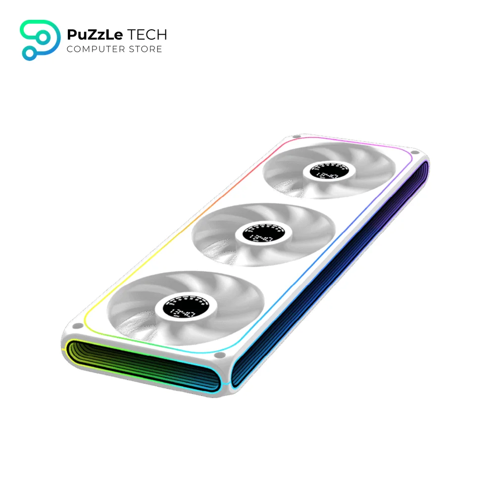 Xigmatek Aero DGT 360 Arctic Reverse Digital LCD 3 Fan ARGB and PWM Infinity Ring Four Side 360mm Standard Fan Blade 4