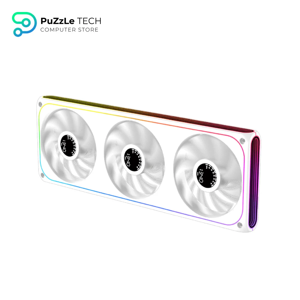Xigmatek Aero DGT 360 Arctic Reverse Digital LCD 3 Fan ARGB and PWM Infinity Ring Four Side 360mm Standard Fan Blade 5