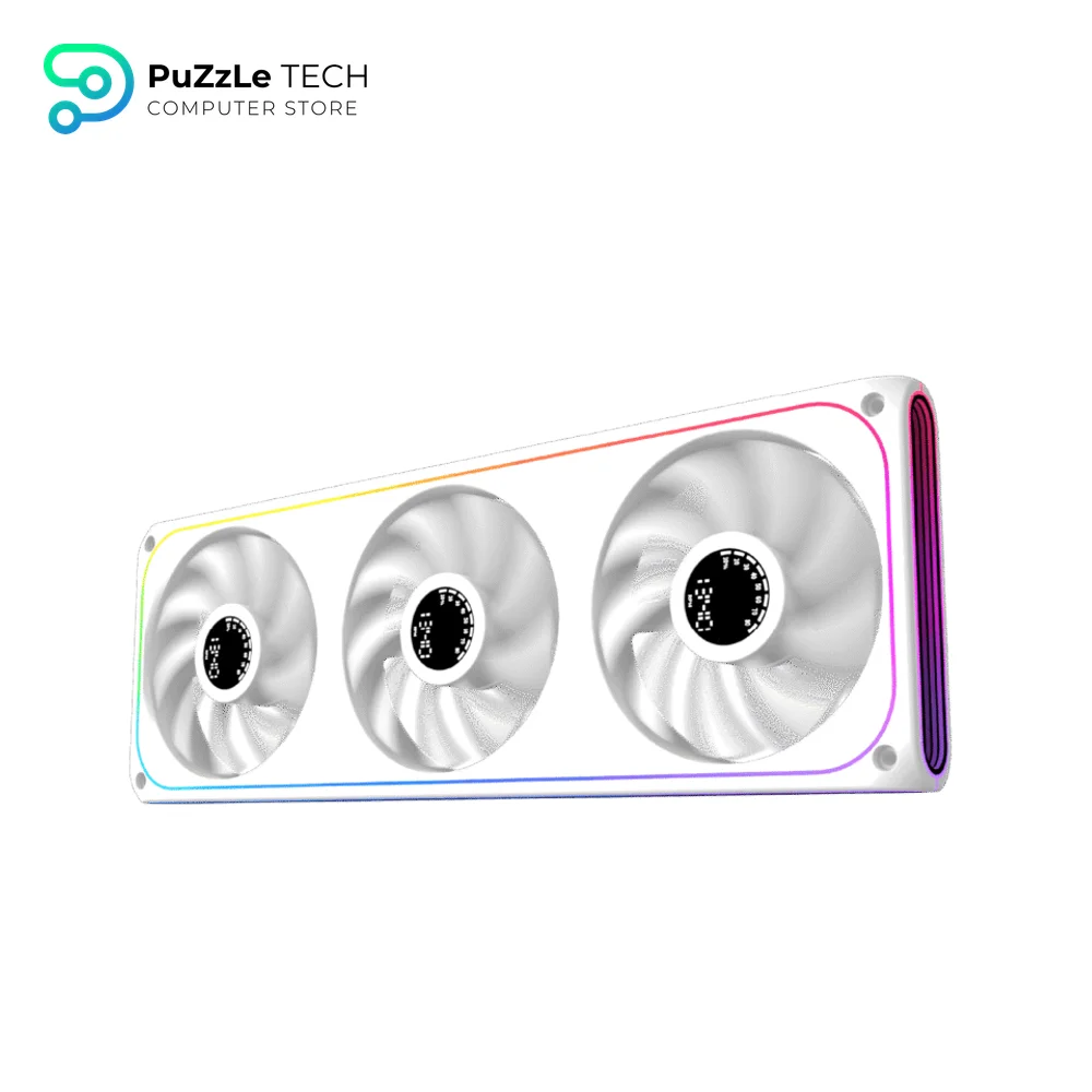 Xigmatek Aero DGT 360 Arctic Reverse Digital LCD 3 Fan ARGB and PWM Infinity Ring Four Side 360mm Standard Fan Blade 6