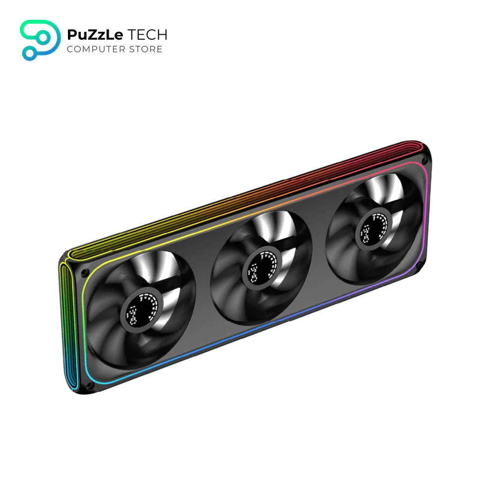 Xigmatek Aero DGT 360 Digital LCD 3 Fan ARGB and PWM Infinity Ring Four Side 360mm Standard Fan Blade 2