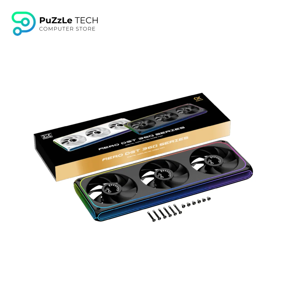 Xigmatek Aero DGT 360 Reverse Digital LCD 3 Fan ARGB and PWM Infinity Ring Four Side 360mm Standard Fan Blade 7