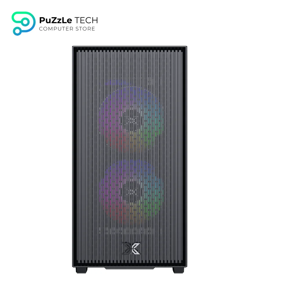 XIGMATEK AMUN 3 Fan ARGB PWM Micro Tower Case with X-Power 650W 80 Plus Power Supply Tempered Glass 3 Pre-installed Fans Micro ATX Mini ITX Black 3