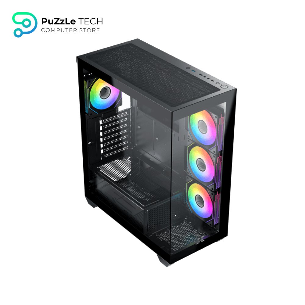 XIGMATEK BLAST ARGB Mid Tower Gaming Case - Tempered Glass, 4x Pre-Installed ARGB Fans, High Airflow, E-ATX Support 2