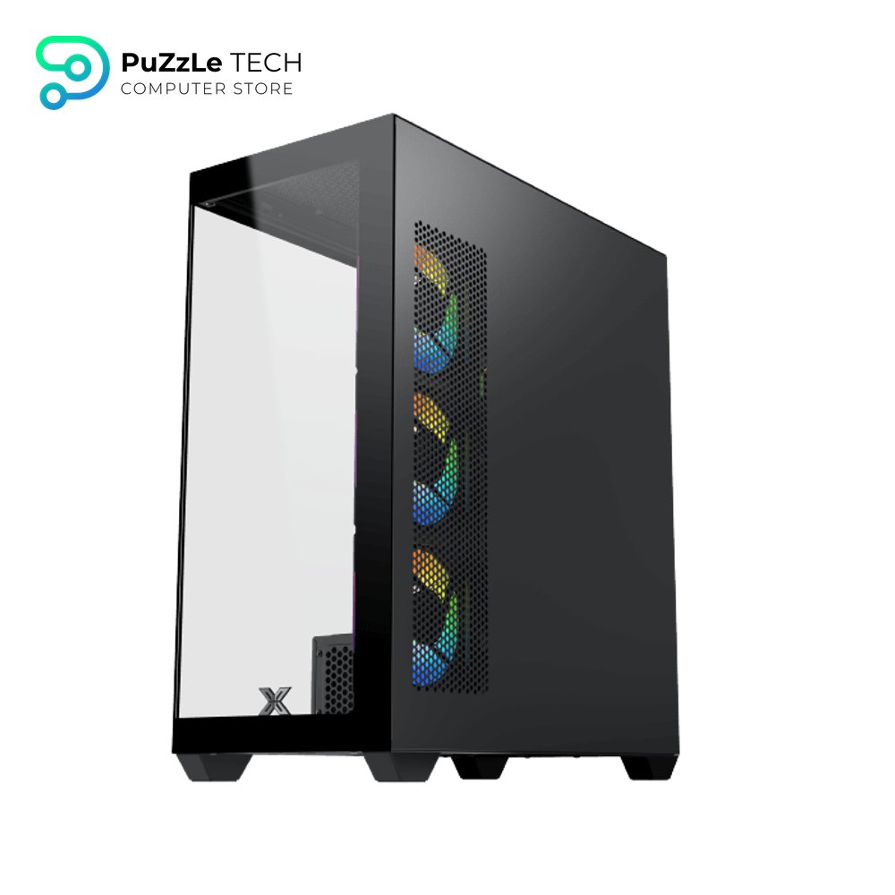 XIGMATEK BLAST ARGB Mid Tower Gaming Case - Tempered Glass, 4x Pre-Installed ARGB Fans, High Airflow, E-ATX Support 4