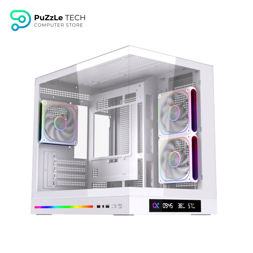 Xigmatek Cloud M DGT 3AF Arctic Digital LCD 3 Fan Argb PWM BTF White Micro Tower Case 3