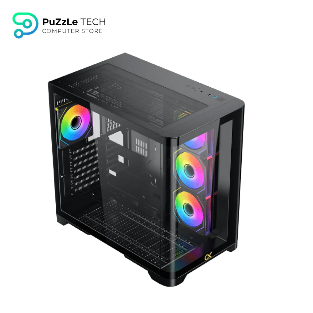 Xigmatek Crystal Storm V2 4 FAN PWM Argb Curved TG Mid Tower Case