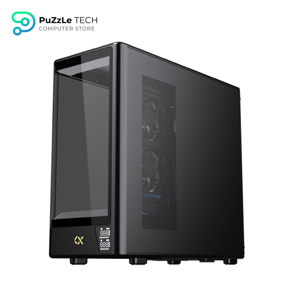 Xigmatek Moon DGT Digital LCD 4 Fan Argb PWM Curved Tempered Glass Super Tower Case 4