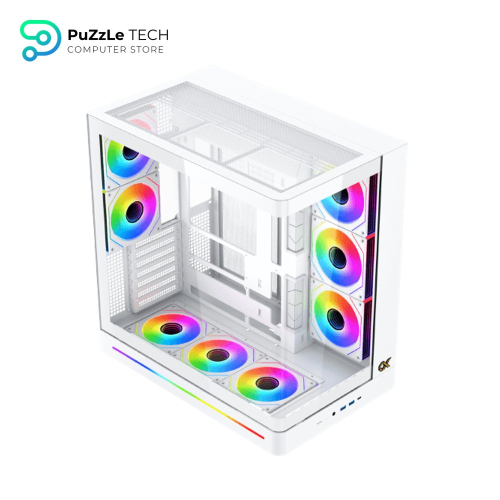 Xigmatek Pano II Air Arctic Type C 8 Fan ARGB Pwm Curved TG EATX Super Tower Case 9