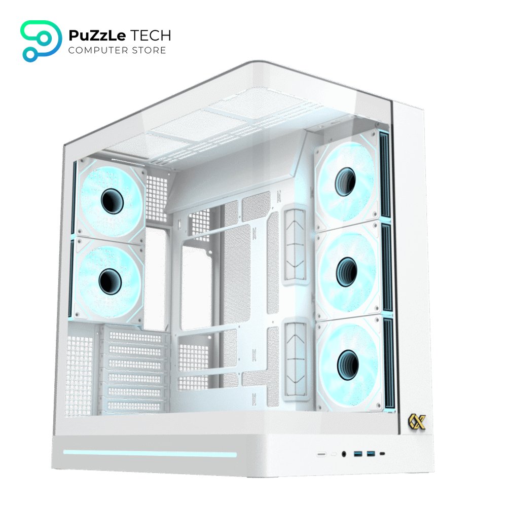 Xigmatek Pano II Air Arctic Type C 8 Fan ARGB Pwm Curved TG EATX Super Tower Case 6