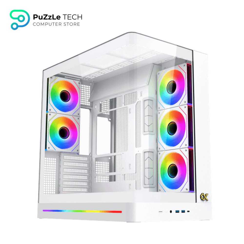 Xigmatek Pano II Air Arctic Type C 8 Fan ARGB Pwm Curved TG EATX Super Tower Case 8
