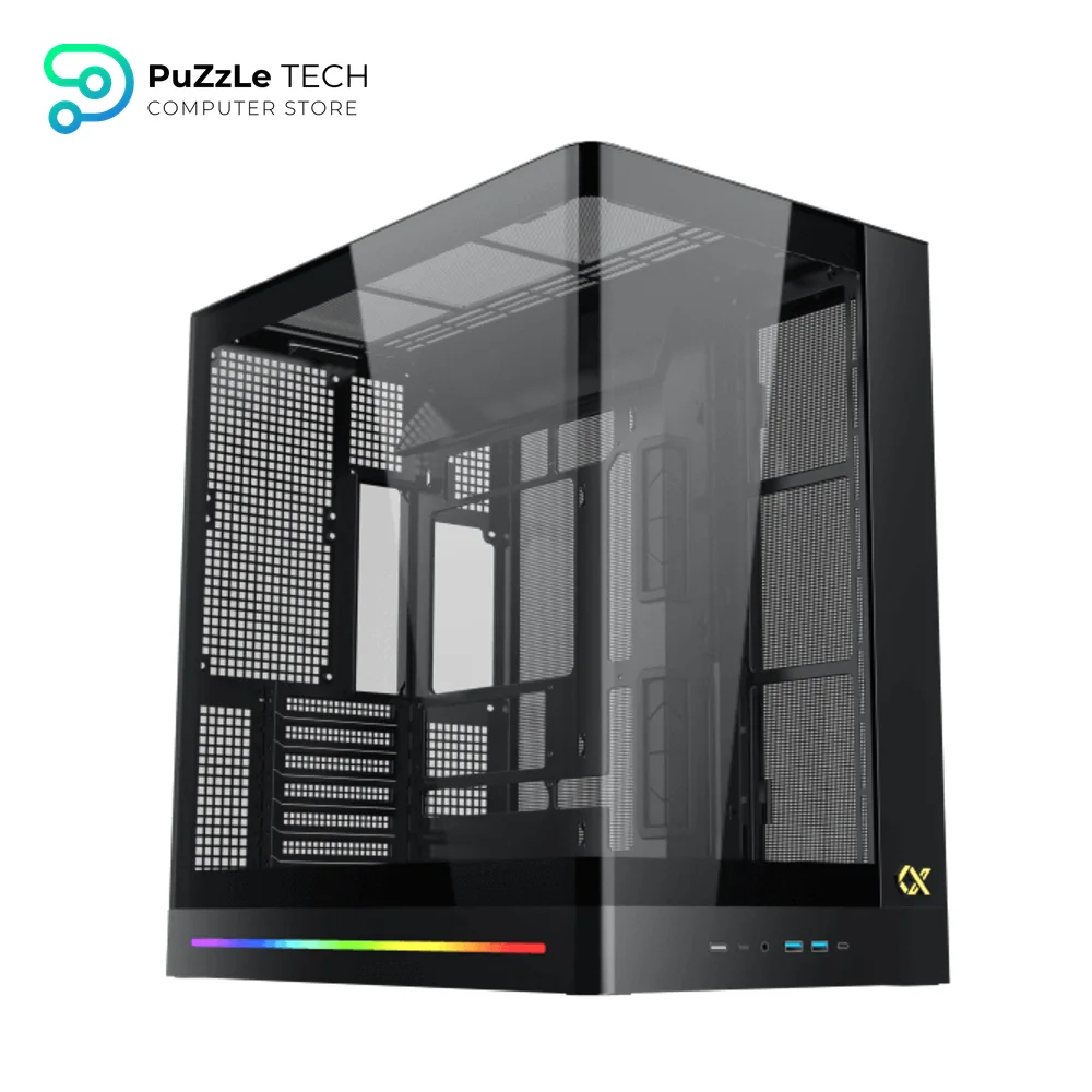 Xigmatek Pano II Air Type C 8 Fan ARGB Pwm Curved TG EATX Super Tower Case 12