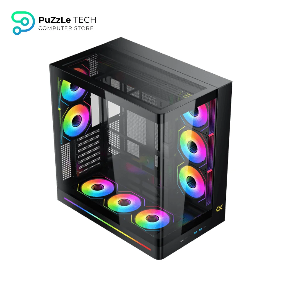 Xigmatek Pano II Air Type C 8 Fan ARGB Pwm Curved TG EATX Super Tower Case 6